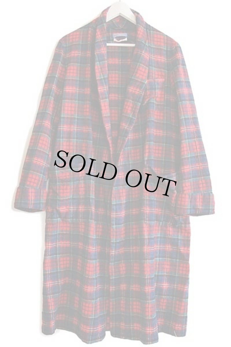 画像2: 70s USA製 PENDLETONペンドルトン AUTHENTIC MACPHERSON RED TARTAN タータンチェック ショールカラー ウールガウン S (2)