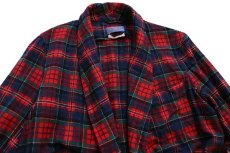 画像4: 70s USA製 PENDLETONペンドルトン AUTHENTIC MACPHERSON RED TARTAN タータンチェック ショールカラー ウールガウン S (4)