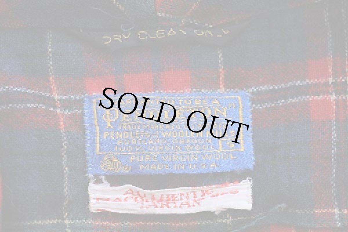 画像5: 70s USA製 PENDLETONペンドルトン AUTHENTIC MACPHERSON RED TARTAN タータンチェック ショールカラー ウールガウン S (5)