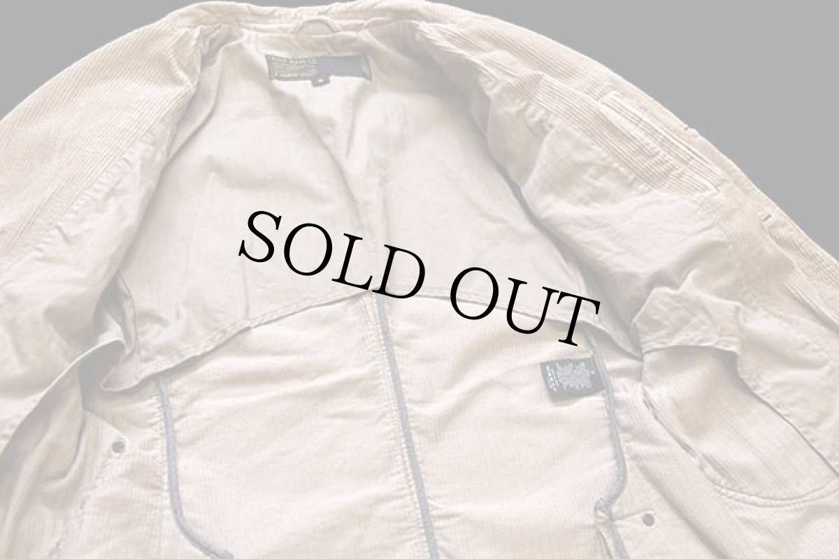 画像4: 00s POLO JEANSポロ ジーンズ ラルフローレン 3つボタン 太畝 コーデュロイ テーラードジャケット ベージュ M (4)