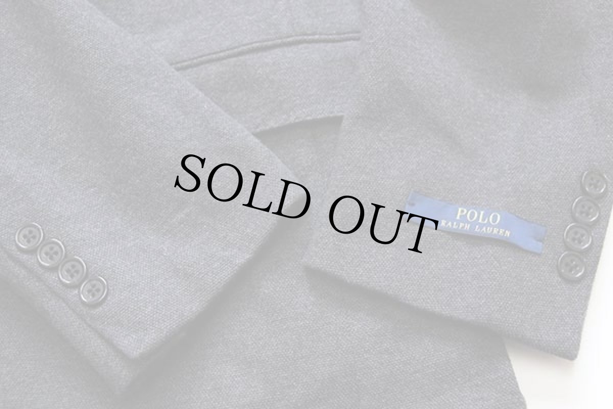 画像6: 未使用★ポルトガル製 ポロ ラルフローレン 2つボタン ストレッチ 鹿の子 テーラードジャケット グレー 46R (6)