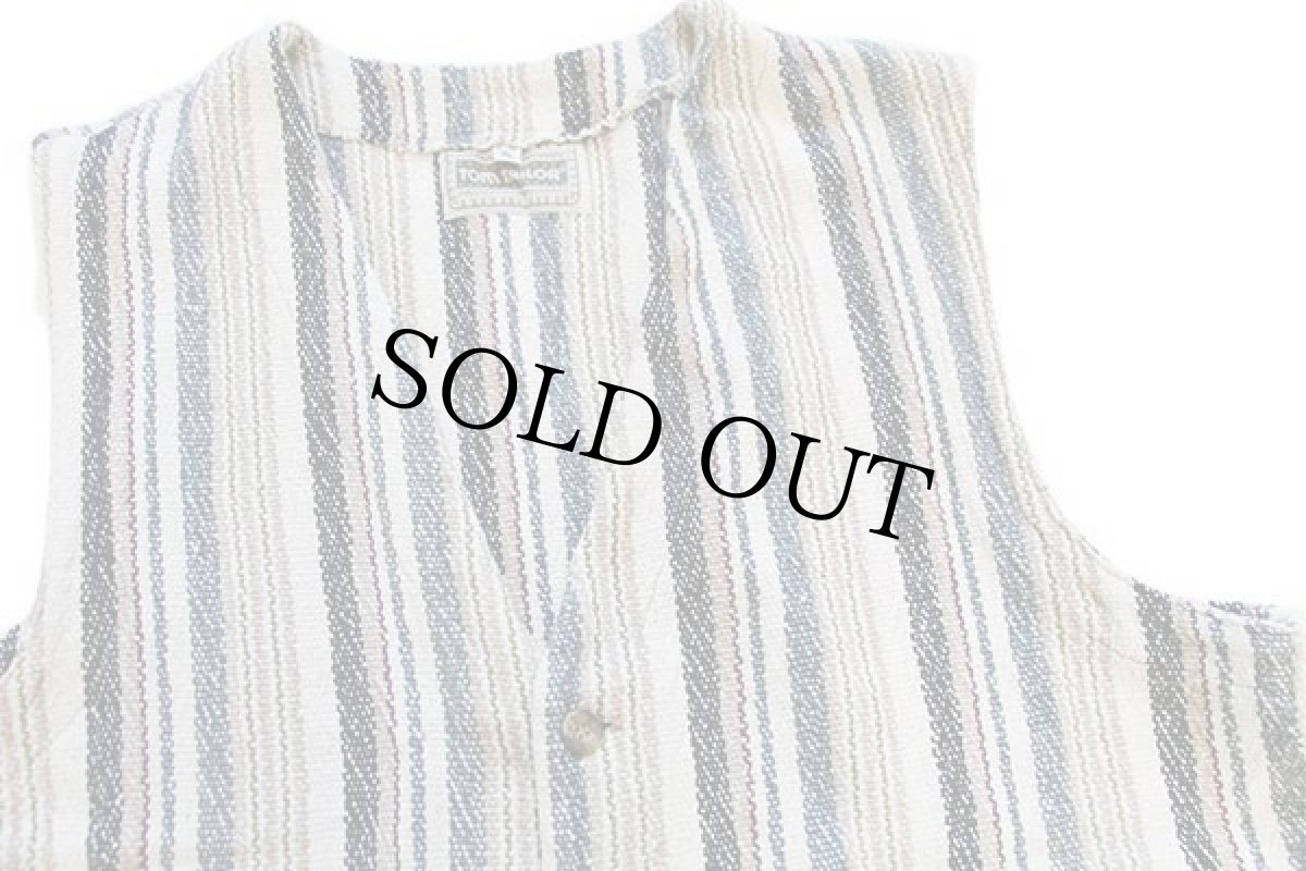 画像3: 90s TOM TAILOR コットン ラグベスト XL (3)