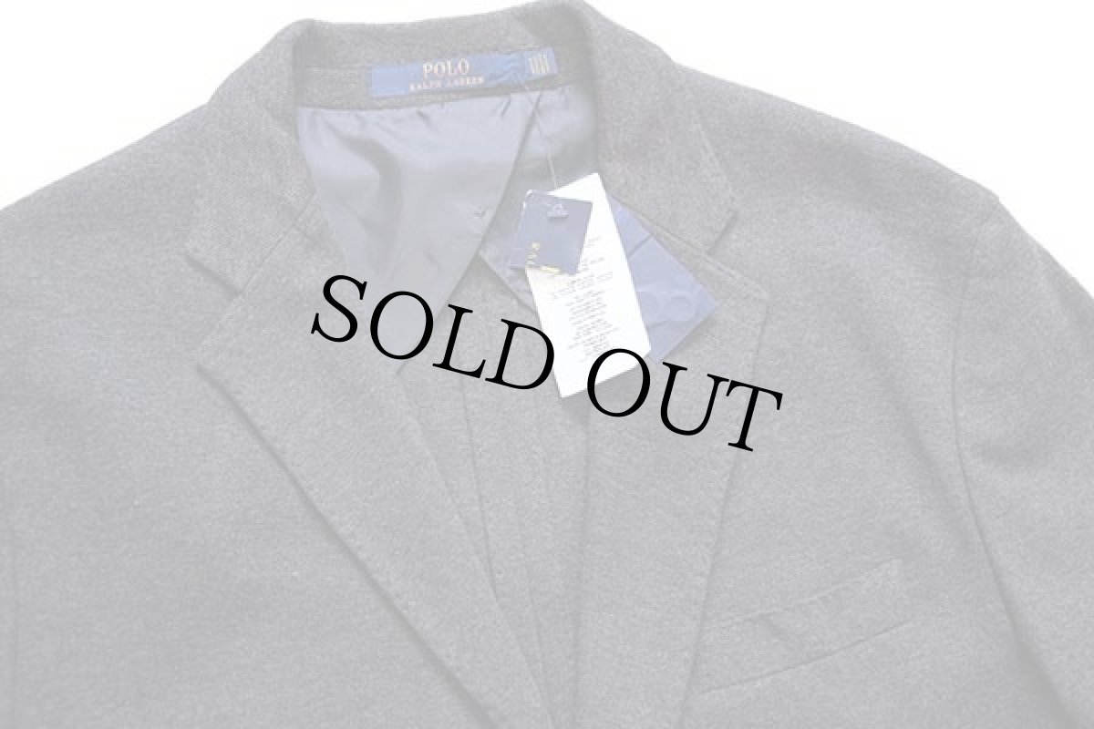 画像3: 未使用★ポルトガル製 ポロ ラルフローレン 2つボタン ストレッチ 鹿の子 テーラードジャケット グレー 46R (3)