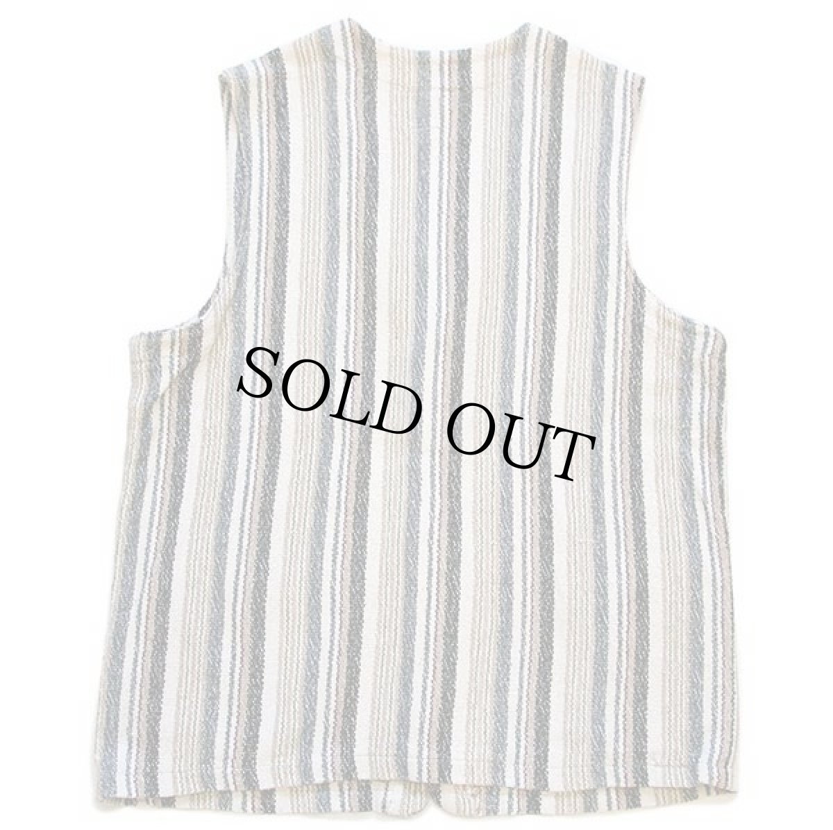 画像2: 90s TOM TAILOR コットン ラグベスト XL (2)