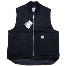 画像1: 未使用★メキシコ製 carharttカーハート キルティングライナー ダックベスト 黒 L (1)