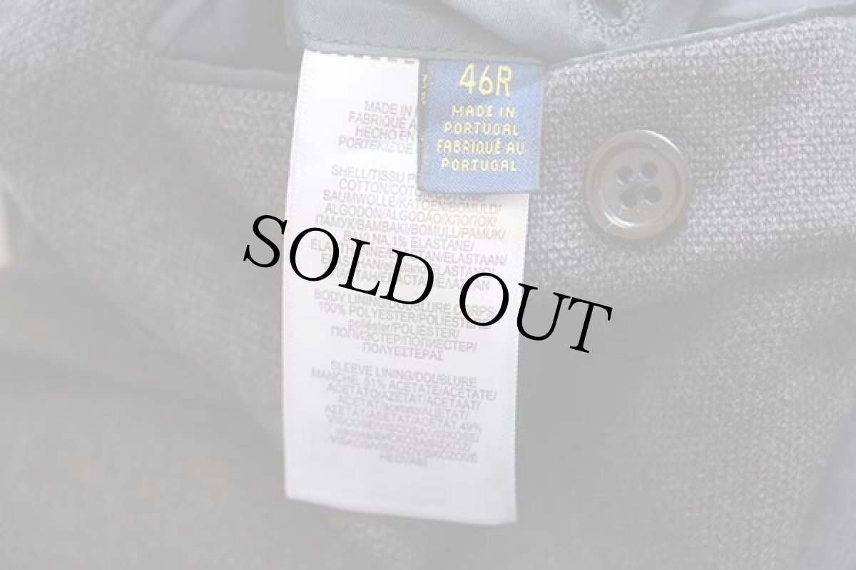 画像5: 未使用★ポルトガル製 ポロ ラルフローレン 2つボタン ストレッチ 鹿の子 テーラードジャケット グレー 46R (5)