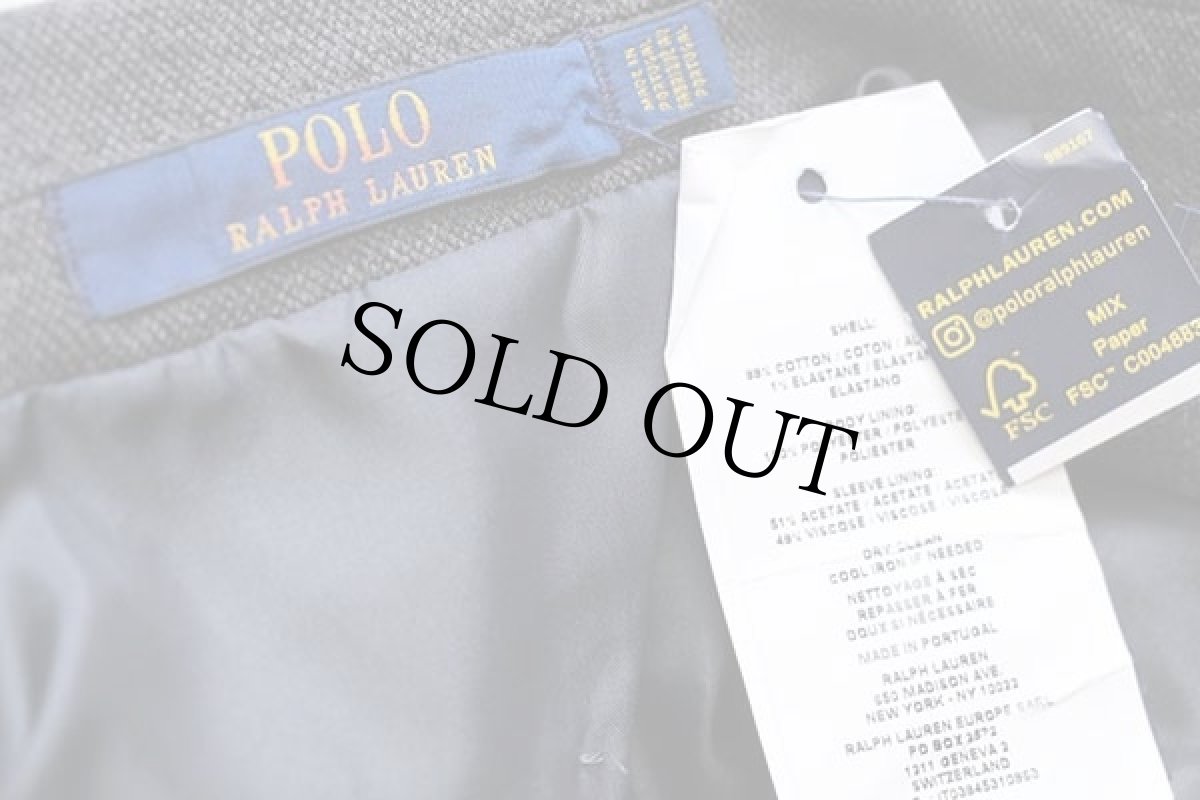 画像4: 未使用★ポルトガル製 ポロ ラルフローレン 2つボタン ストレッチ 鹿の子 テーラードジャケット グレー 46R (4)