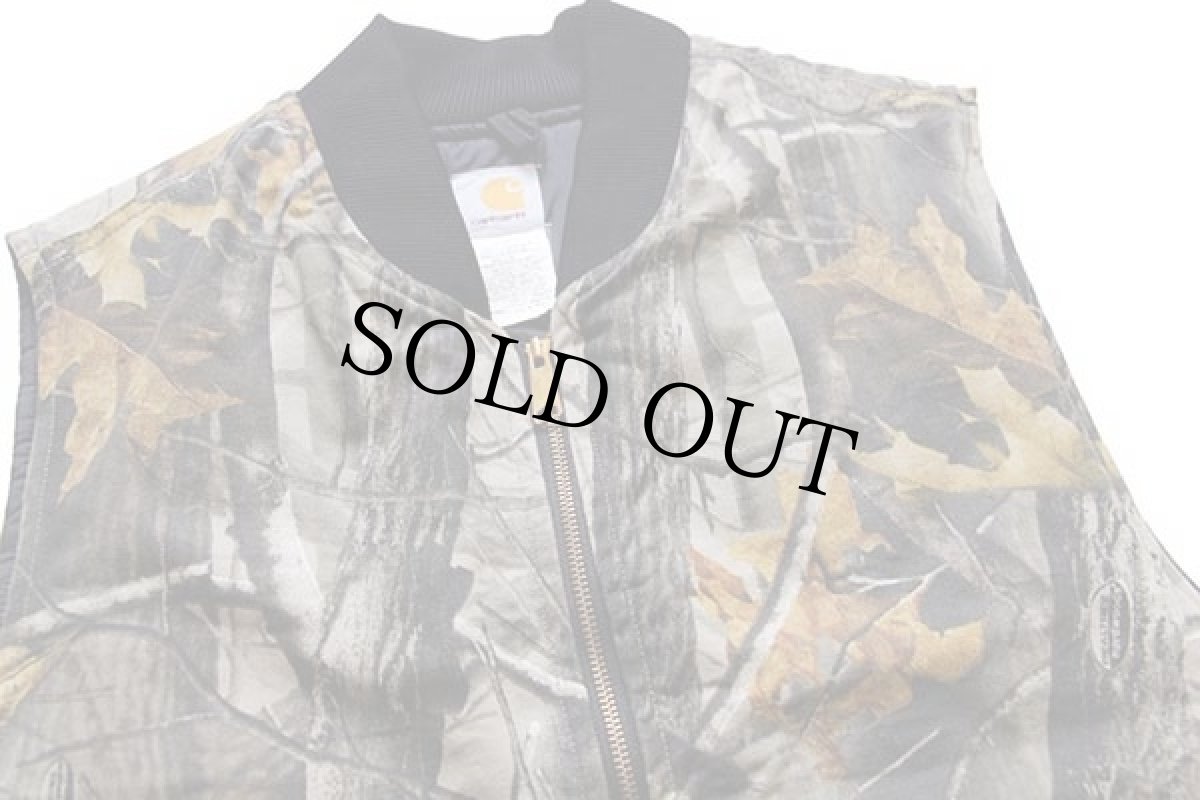 画像3: 00s USA製 carharttカーハート リアルツリーカモ キルティングライナー ダックベスト XL-R (3)