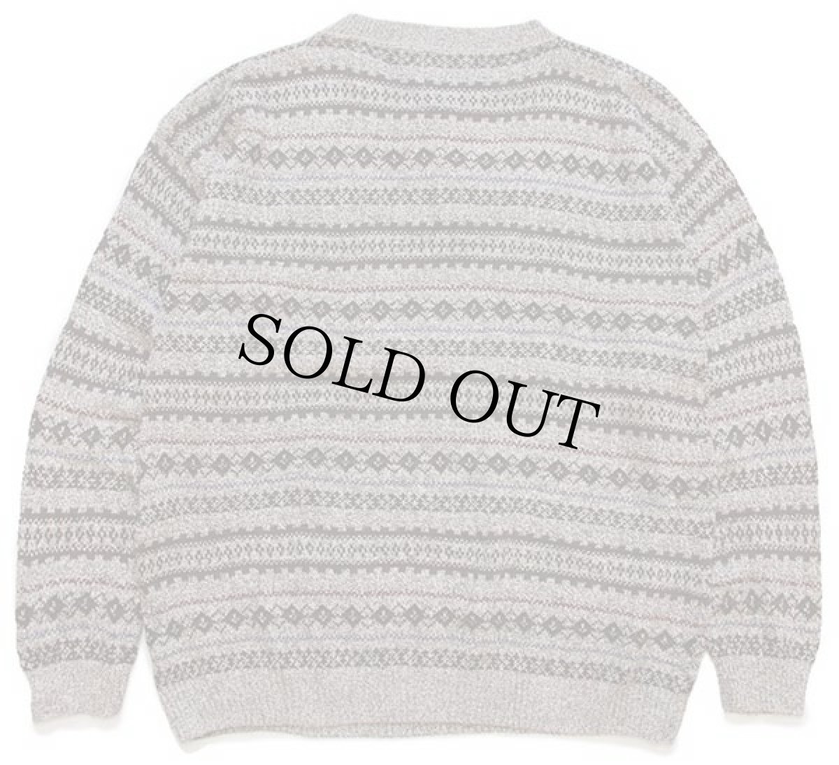 画像2: 90s USA製 LIBERTY ヘンリーネック コットン×アクリルニット セーター L (2)