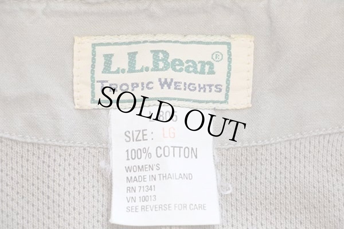 画像4: 90s L.L.Bean TROPIC WEIGHTS コットン サファリベスト グレーベージュ W-L★カメラマン (4)
