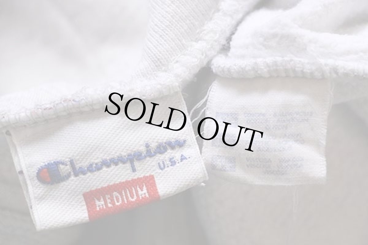 画像4: 90s Championチャンピオン スクリプト ロゴ刺繍&テープ スウェット ジップパーカー 杢ライトグレー M (4)