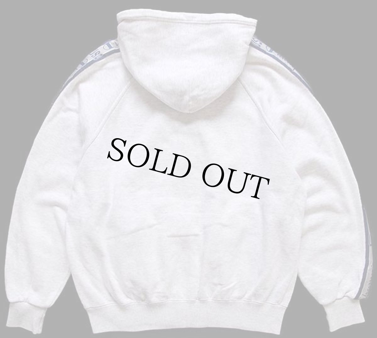 画像2: 90s Championチャンピオン スクリプト ロゴ刺繍&テープ スウェット ジップパーカー 杢ライトグレー M (2)