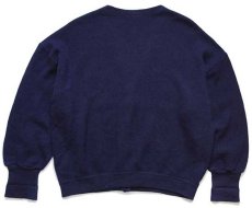 画像2: 70s フランス製 CHEMISE LACOSTE ラコステ ワンポイント ウールニット カーディガン 紺 46 (2)