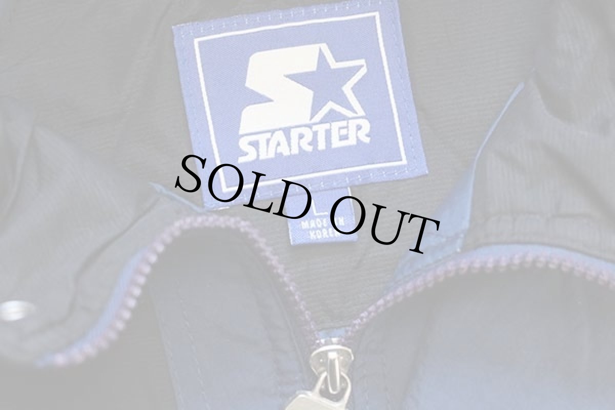 画像4: 90s STARTERスターター MICHIGAN 刺繍 プルオーバー 中綿入り ナイロンパーカー 黒 L (4)