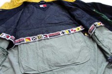 画像5: 90s TOMMY HILFIGERトミーヒルフィガー SAILING GEAR セーリング ロゴ パッチ付き マルチカラー 切り替え ナイロンパーカー (5)