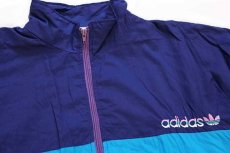 画像3: 90s adidasアディダス トレフォイル ロゴ刺繍 マルチカラー Tactel ナイロンジャケット L (3)