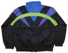 画像2: 90s adidasアディダス マルチカラー 切り替え ナイロンジャケット 黒×青×紫×黄緑 (2)