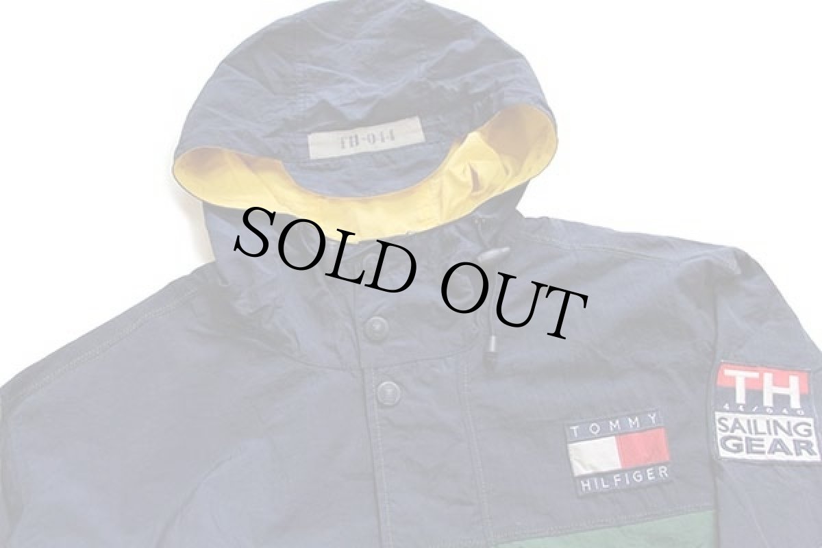 画像3: 90s TOMMY HILFIGERトミーヒルフィガー SAILING GEAR セーリング ロゴ パッチ付き マルチカラー 切り替え ナイロンパーカー (3)