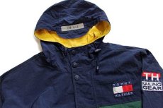 画像3: 90s TOMMY HILFIGERトミーヒルフィガー SAILING GEAR セーリング ロゴ パッチ付き マルチカラー 切り替え ナイロンパーカー (3)