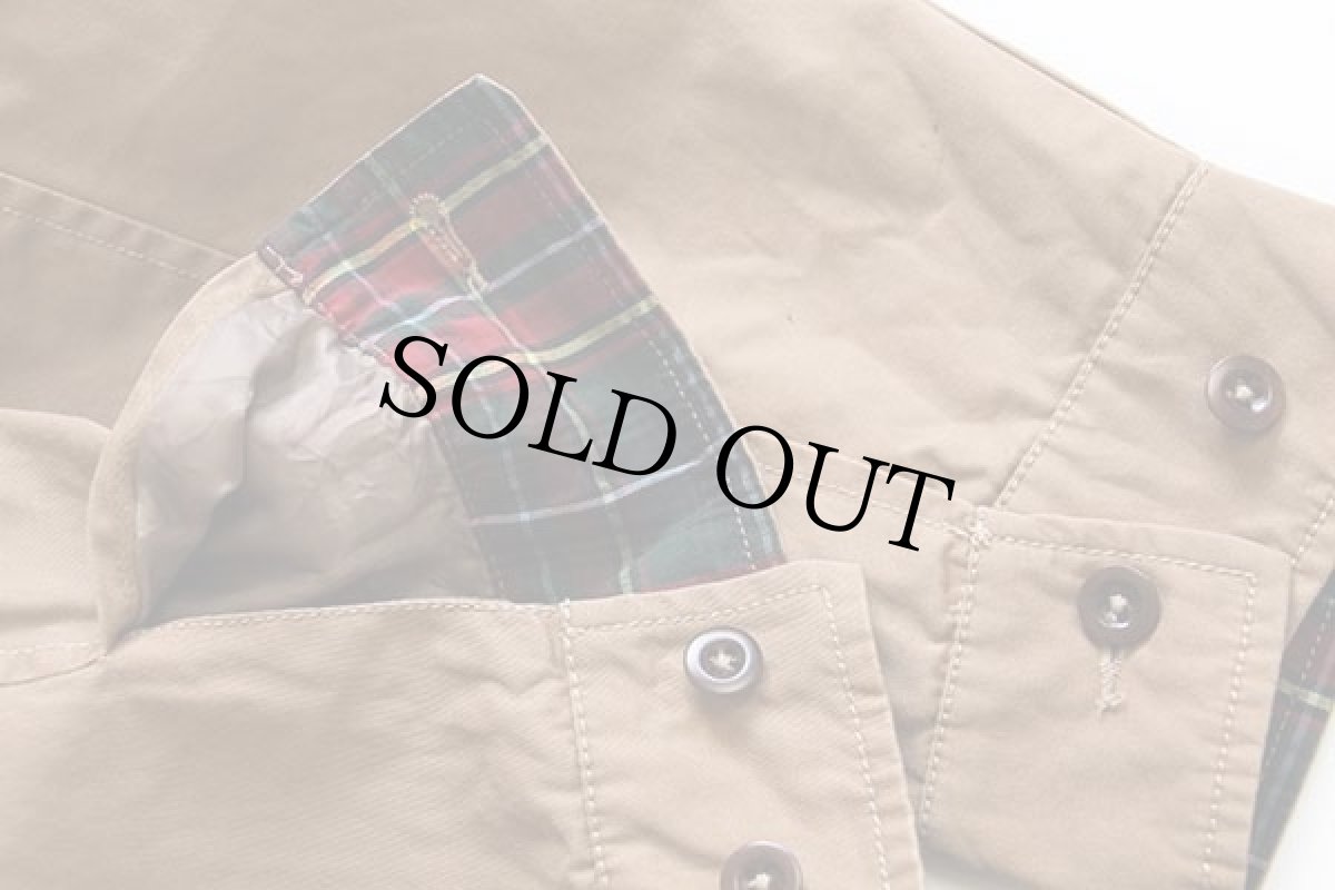 画像6: ポロ ラルフローレン ワンポイント チンスト付き タータンチェックライナー コットンジャケット 茶 XL (6)