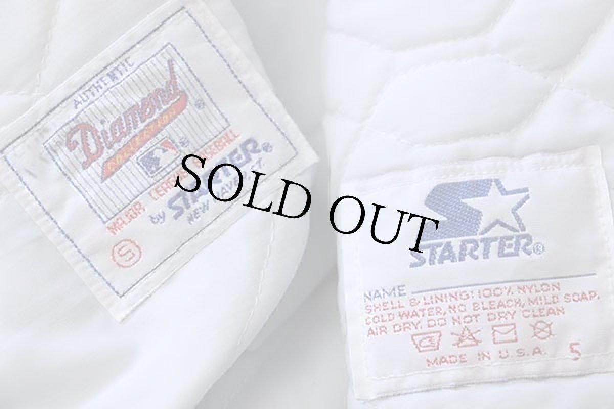 画像4: 90s USA製 STARTERスターター MLB CHICAGO CUBS キルティングライナー ナイロンスタジャン 青 S (4)