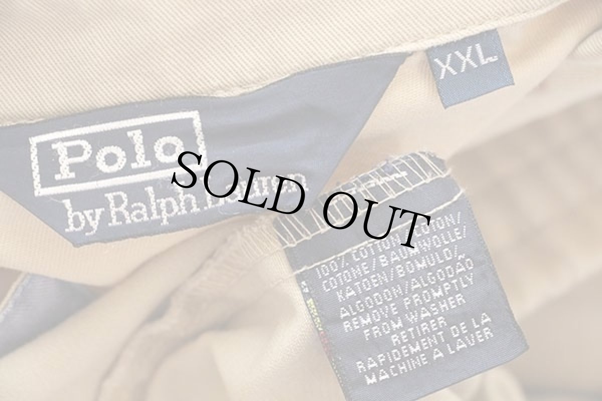 画像4: 90s ポルトガル製 ポロ ラルフローレン ワンポイント チンスト付き コットンジャケット カーキ XXL (4)