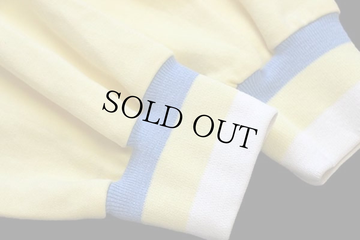 画像6: 70s フランス製 CHEMISE LACOSTE ラコステ フェルトパッチ付き フルジップ スウェット 薄黄 3 (6)