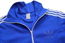 画像4: 80s adidasアディダス トレフォイル ロゴ ハイネック トラックジャケット 青×白 M★ジャージ (4)