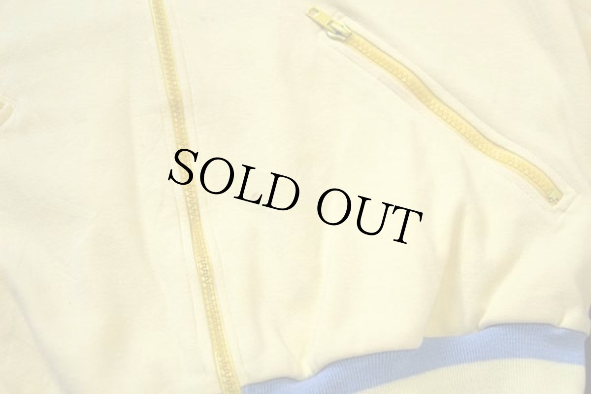 画像5: 70s フランス製 CHEMISE LACOSTE ラコステ フェルトパッチ付き フルジップ スウェット 薄黄 3 (5)