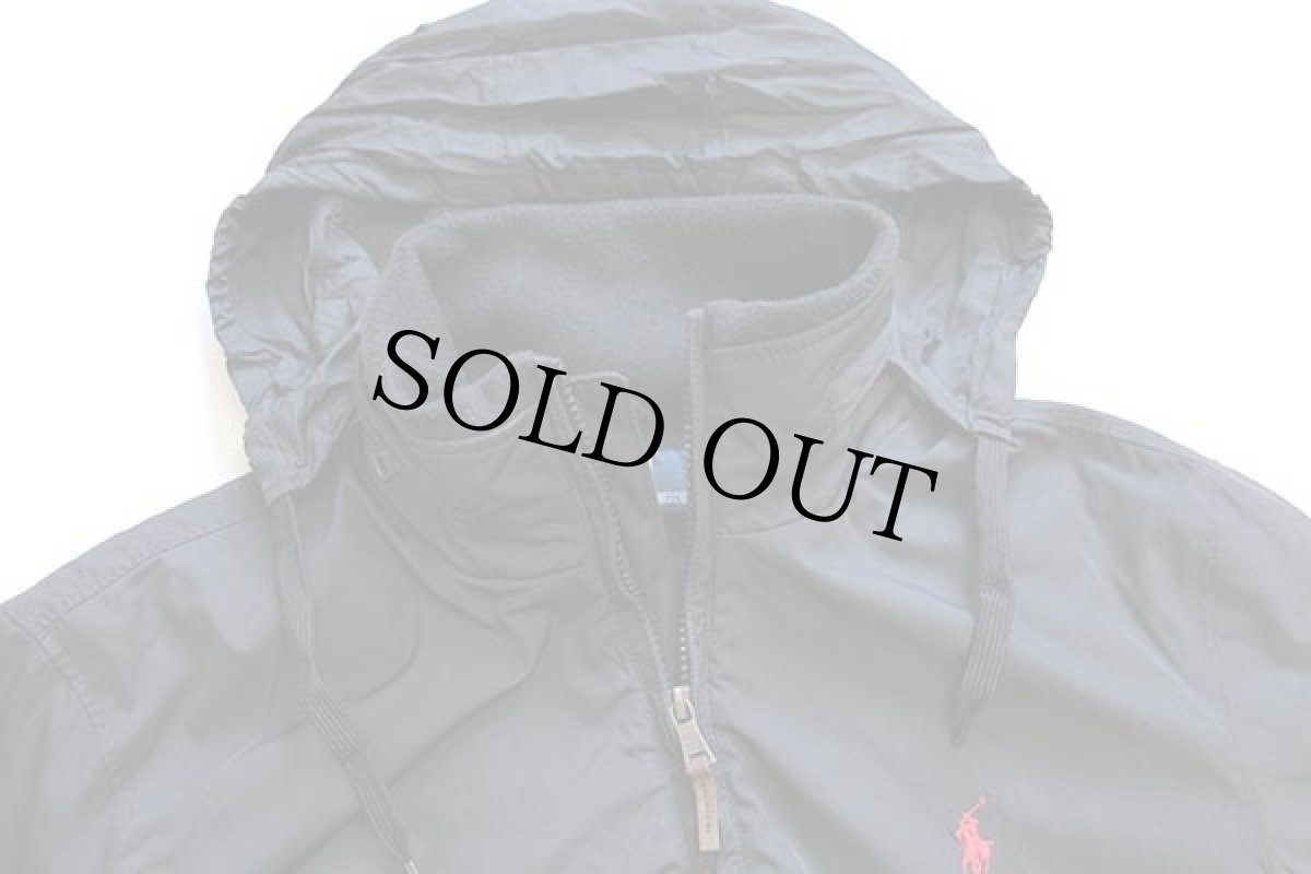 画像3: ポロ ラルフローレン ワンポイント フリースライナー 中綿入り ポリエステルジャケット 黒 S (3)