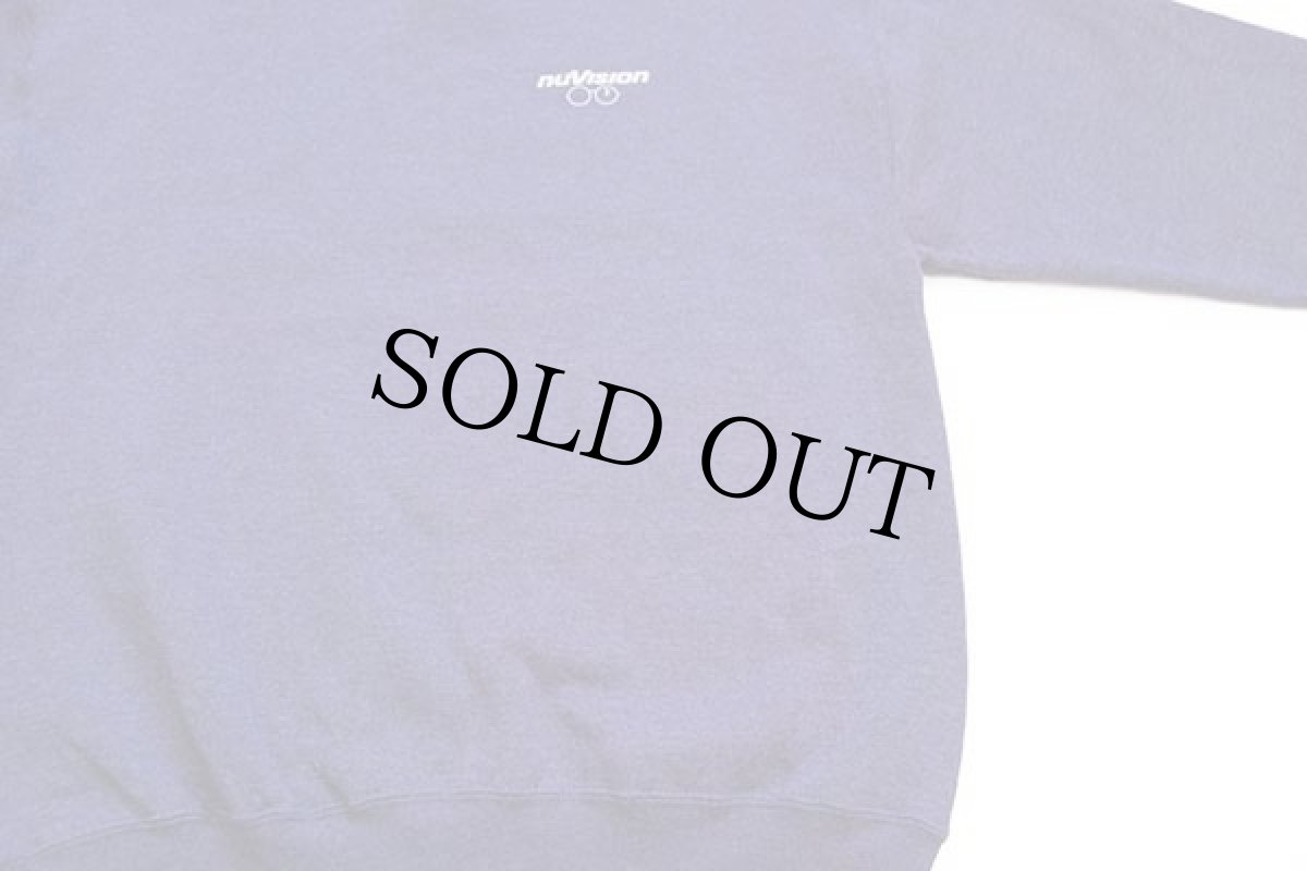 画像5: 90s USA製 nuvision リブライン スウェット ナス紺 フェード L (5)