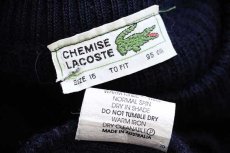 画像4: 70s オーストラリア製 CHEMISE LACOSTE ラコステ ワンポイント 編み柄 ウールニット セーター 紺 16 (4)