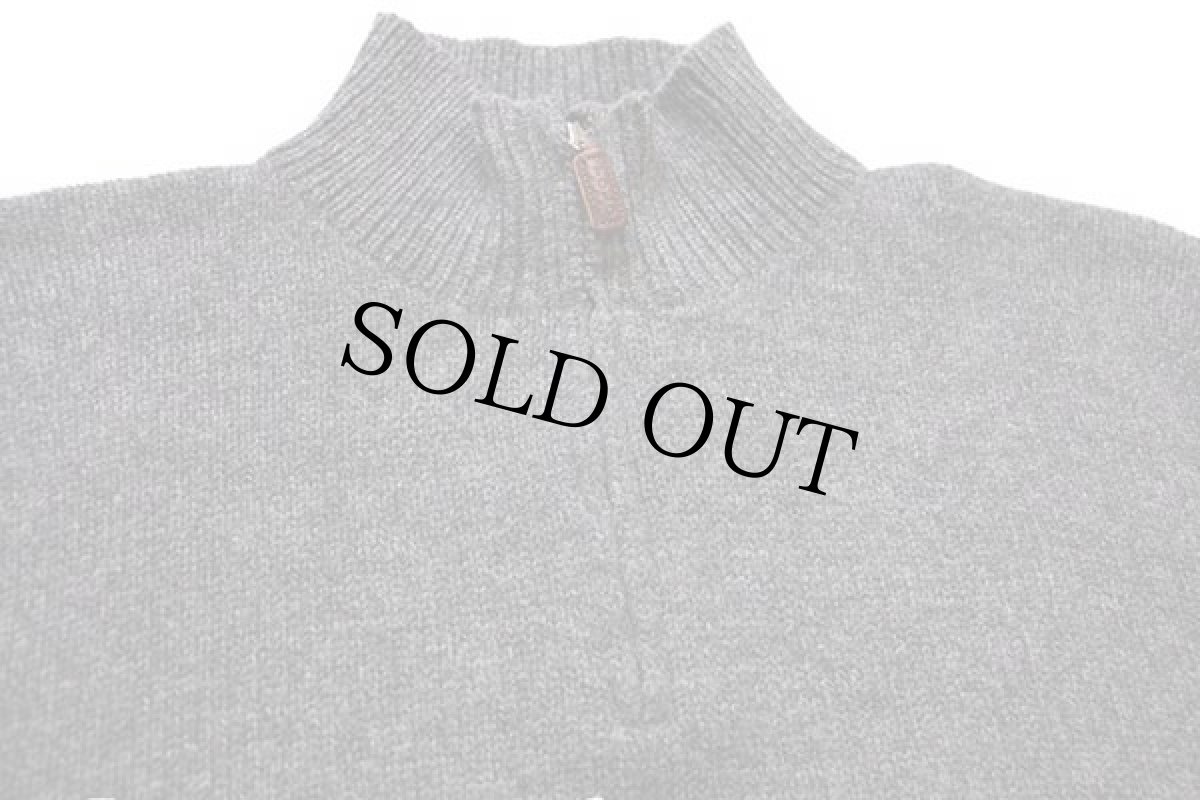 画像4: デッドストック★ポロ ラルフローレン ハイネック ハーフジップ ラムウールニット セーター グレー XL (4)