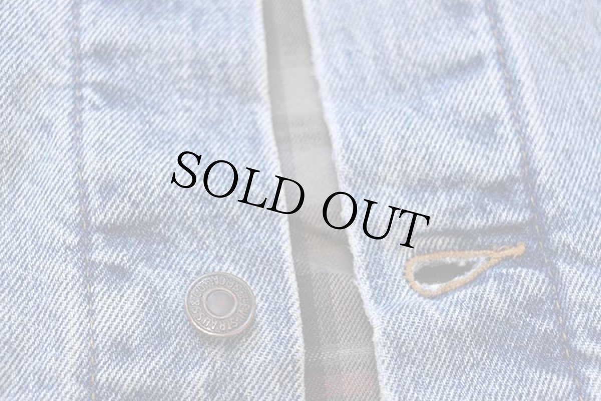 画像6: 90s Levi'sリーバイス 70518 チェック ネルライナー デニムジャケット 4ポケット L (6)