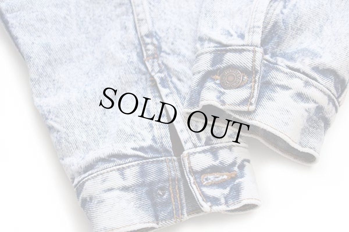 画像8: 80s USA製 Levi'sリーバイス 70417 バッファローチェック ネルライナー ケミカルウォッシュ デニムジャケット 4ポケット L★アシッド (8)