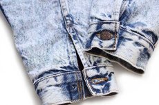 画像8: 80s USA製 Levi'sリーバイス 70417 バッファローチェック ネルライナー ケミカルウォッシュ デニムジャケット 4ポケット L★アシッド (8)