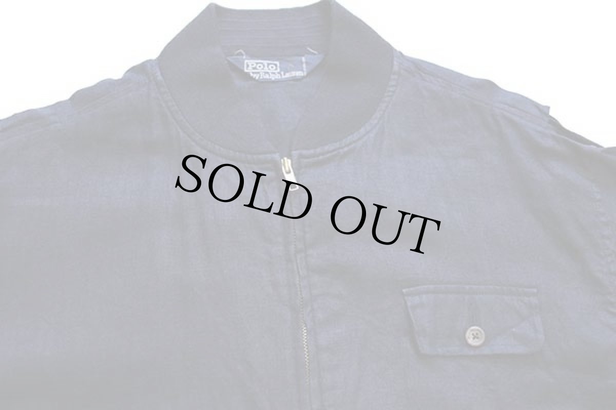 画像3: 90s ポロ ラルフローレン リネンジャケット 紺 XL (3)