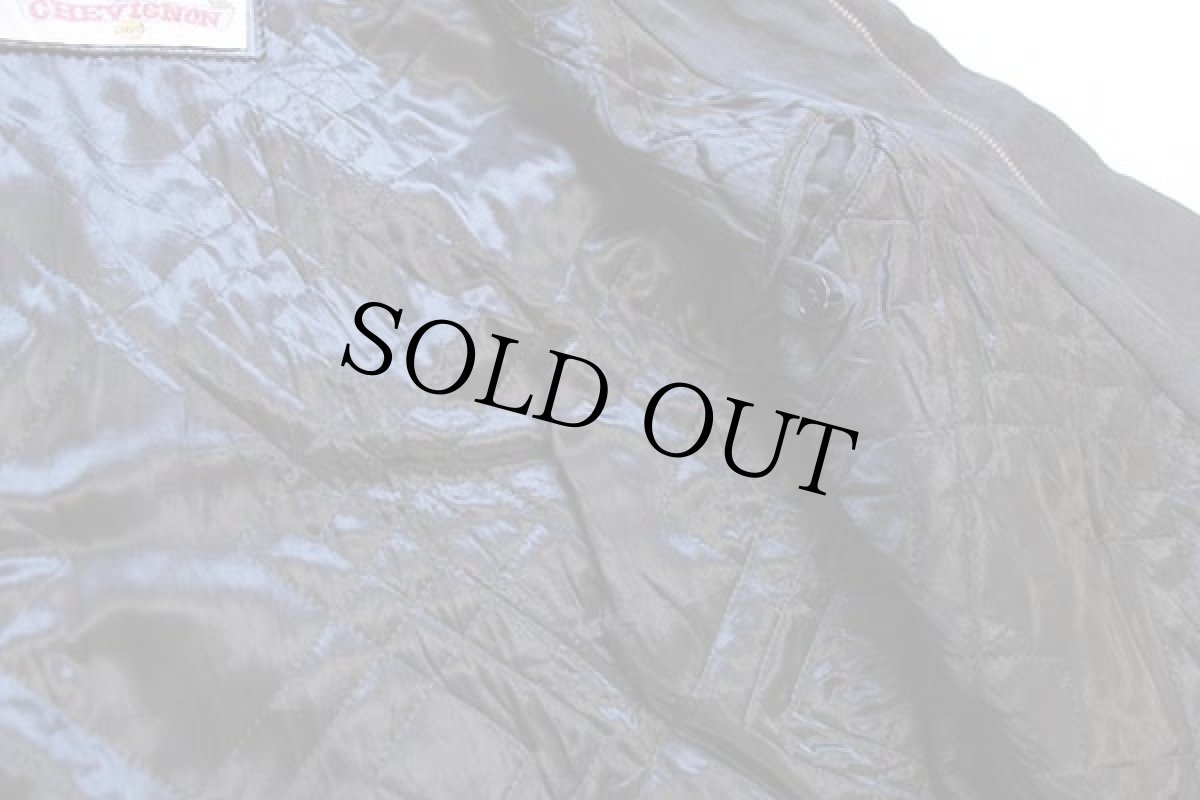 画像9: 80s フランス製 CHEVIGNON Bay Winds Chevignon Crystal Rock チェーン刺繍 レザー切り替え ナイロンジャケット 黒 M (9)