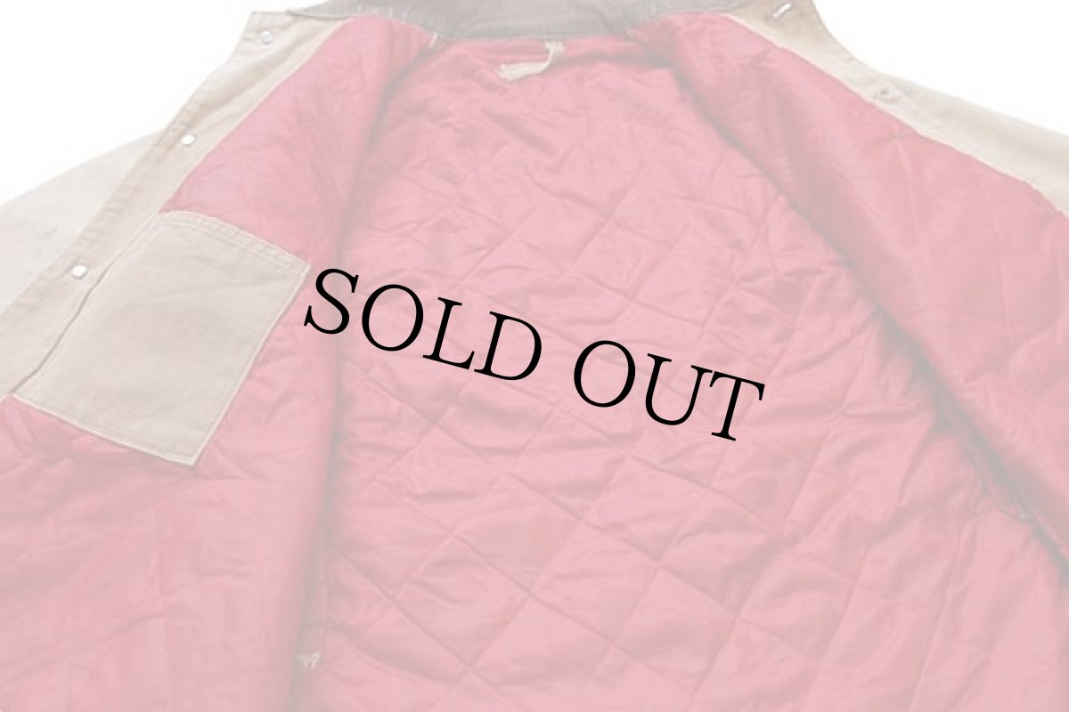 画像5: 80s carharttカーハート キルティングライナー ダック地 チョアコート カバーオール ボロ 茶 (5)