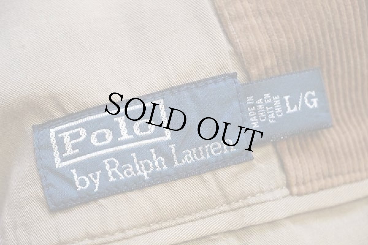 画像4: ポロ ラルフローレン 3つボタン エルボーパッチ付き コーデュロイ テーラードジャケット 茶 L (4)