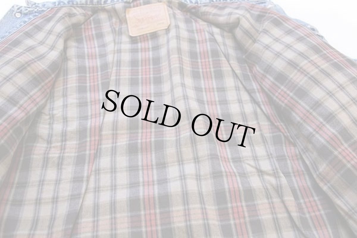 画像5: 90s Levi'sリーバイス 70518 チェック ネルライナー デニムジャケット 4ポケット L (5)