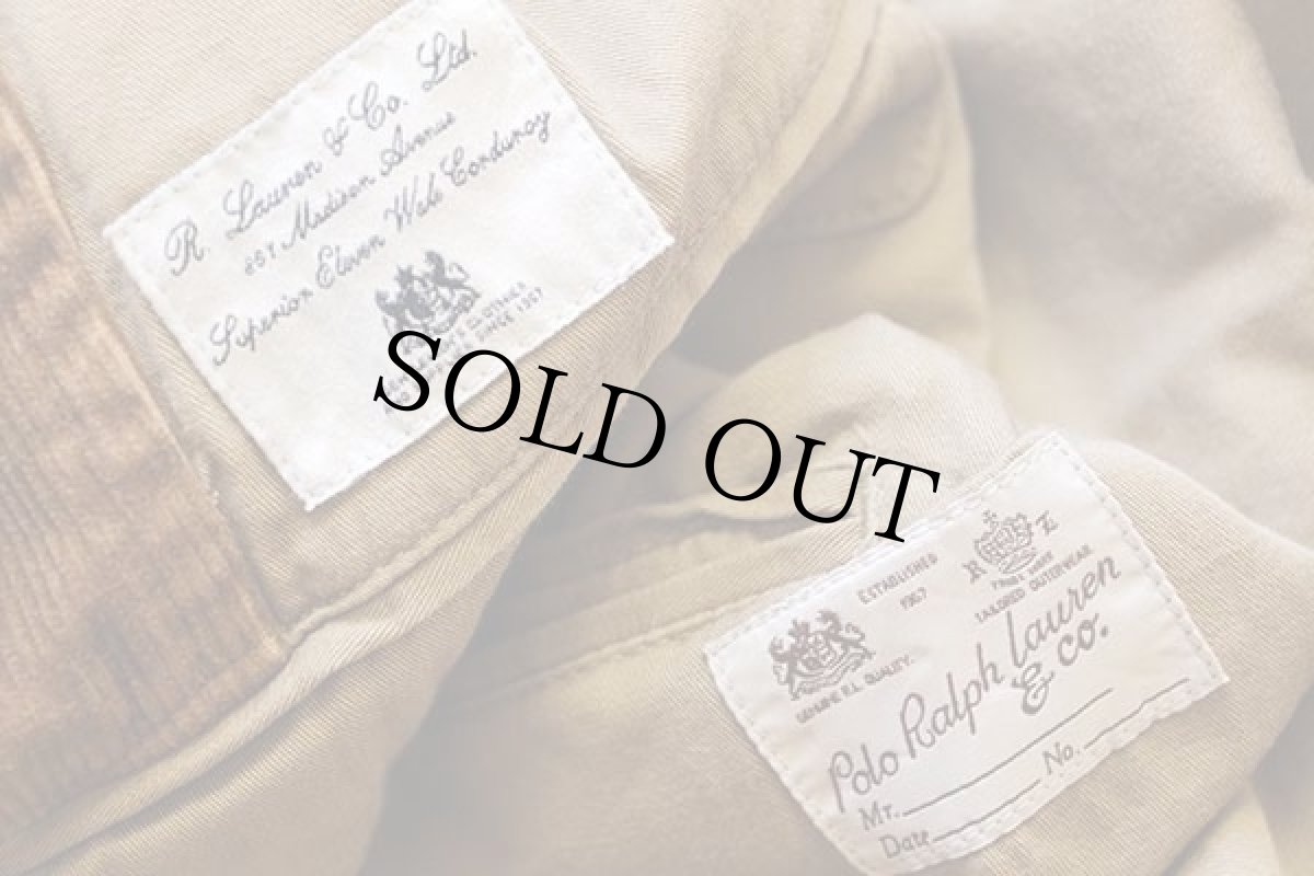 画像5: ポロ ラルフローレン 3つボタン エルボーパッチ付き コーデュロイ テーラードジャケット 茶 L (5)