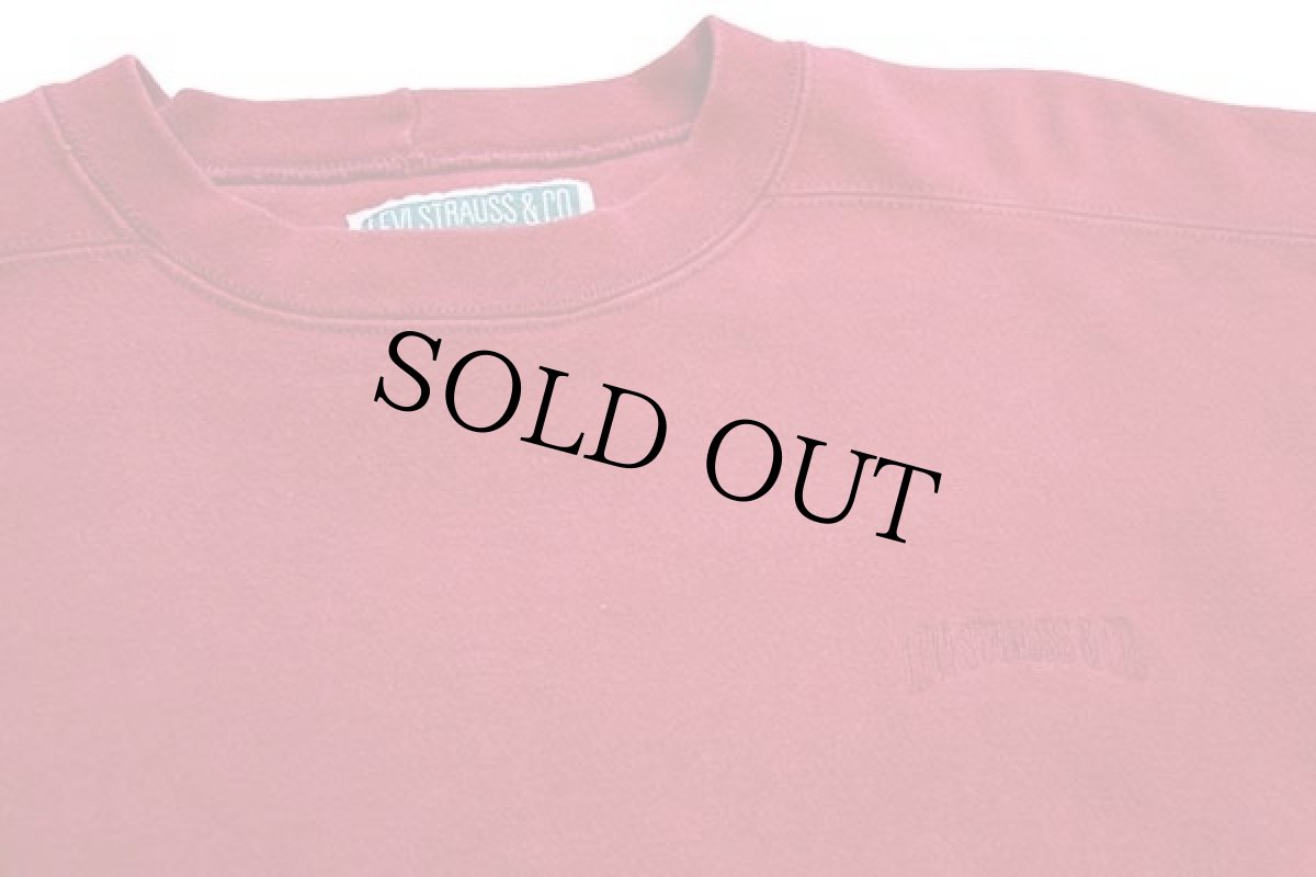 画像3: 90s USA製 LEVI'Sリーバイス ワンポイント スウェット 濃赤 L (3)