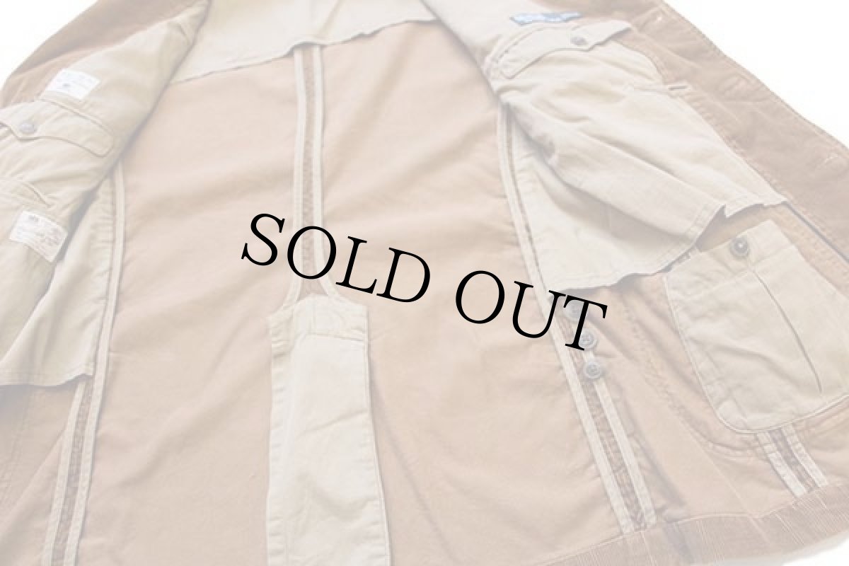 画像6: ポロ ラルフローレン 3つボタン エルボーパッチ付き コーデュロイ テーラードジャケット 茶 L (6)