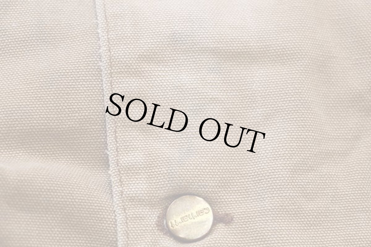 画像6: 80s carharttカーハート キルティングライナー ダック地 チョアコート カバーオール ボロ 茶 (6)