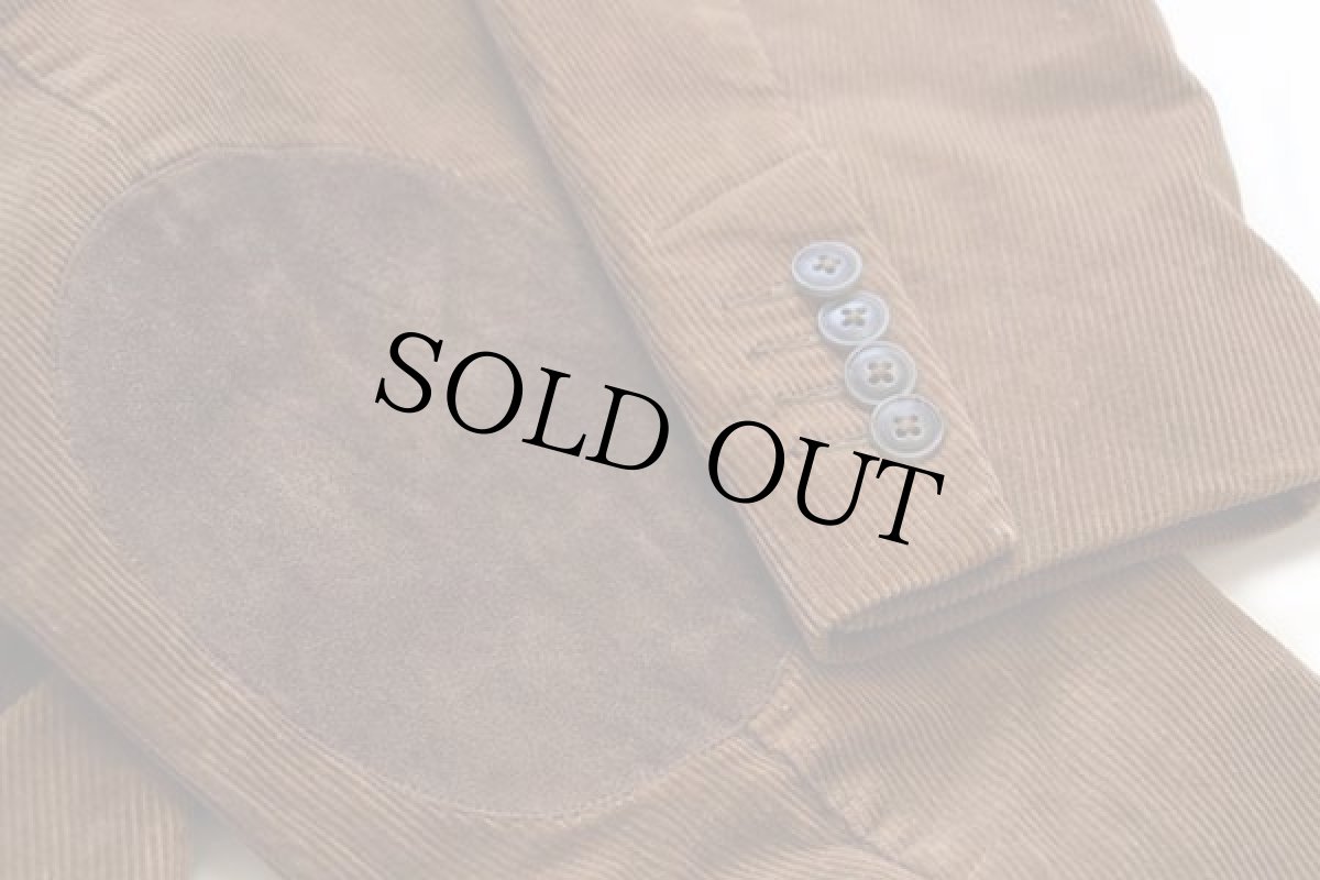 画像7: ポロ ラルフローレン 3つボタン エルボーパッチ付き コーデュロイ テーラードジャケット 茶 L (7)