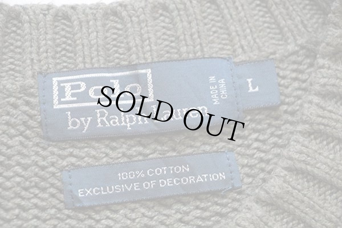 画像4: ポロ ラルフローレン ワンポイント コットンニット セーター オリーブ L (4)