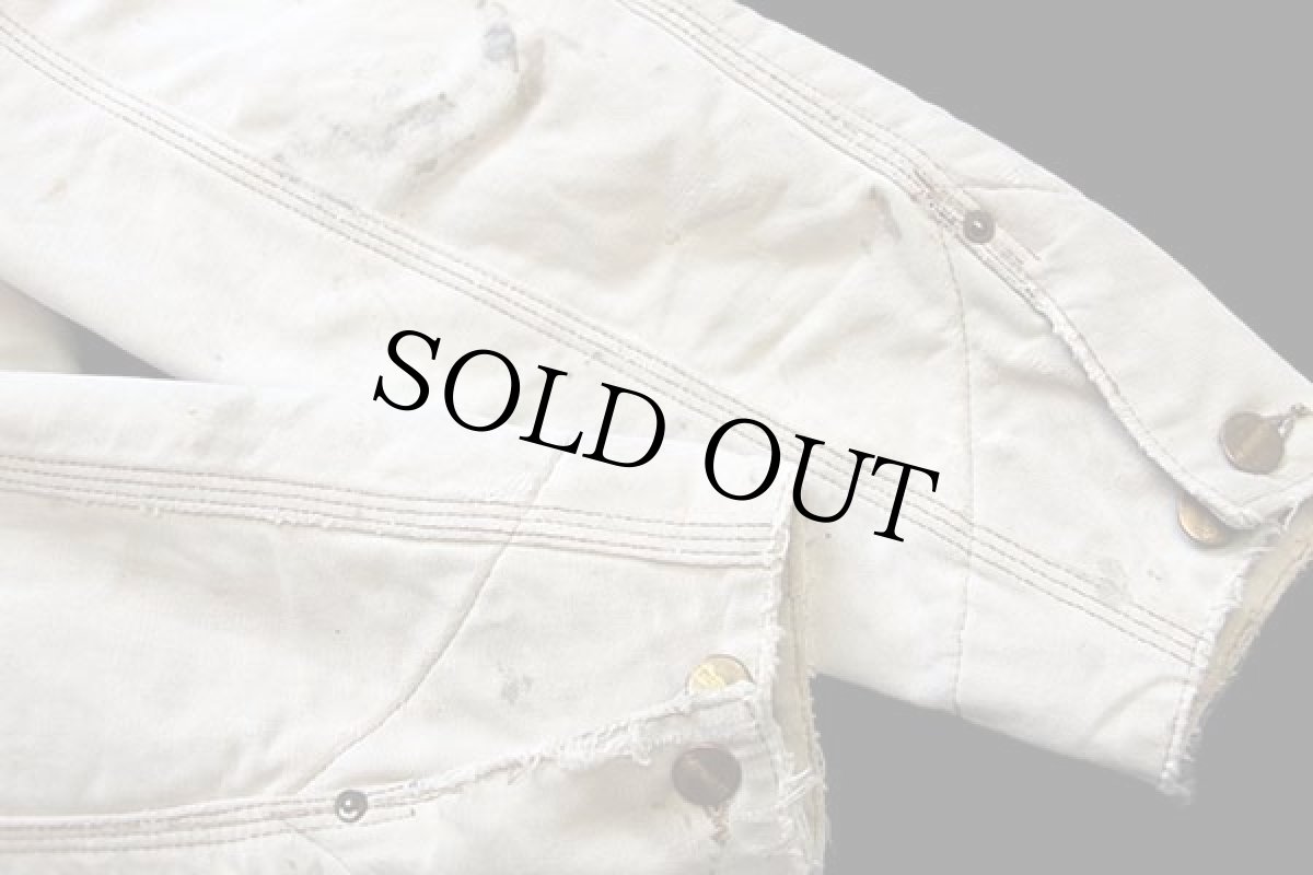 画像7: 90s USA製 carharttカーハート ブランケットライナー ダック地 チョアコート カバーオール ボロ アイボリー (7)