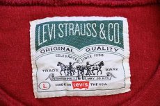 画像4: 90s USA製 LEVI'Sリーバイス ワンポイント スウェット 濃赤 L (4)