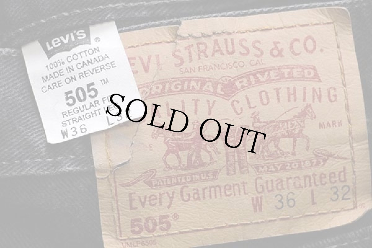 画像6: 00s カナダ製 Levi'sリーバイス 505 ブラック デニムパンツ w36 L32★48 (6)